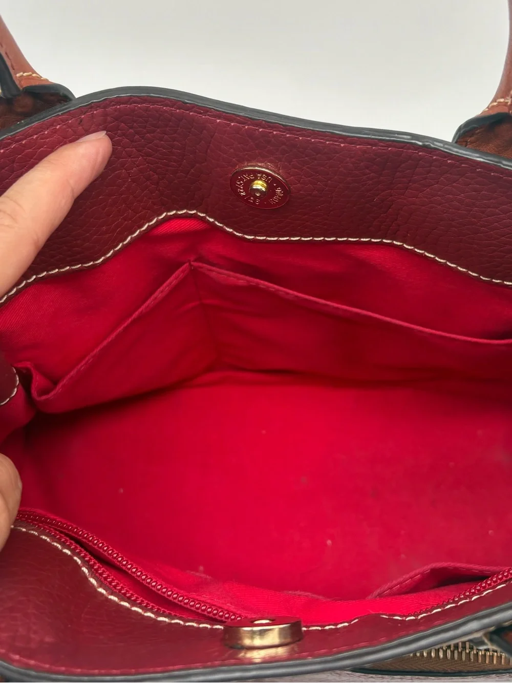 Dooney & Bourke Ariel Satchel Burgundy Red Pebble Leather